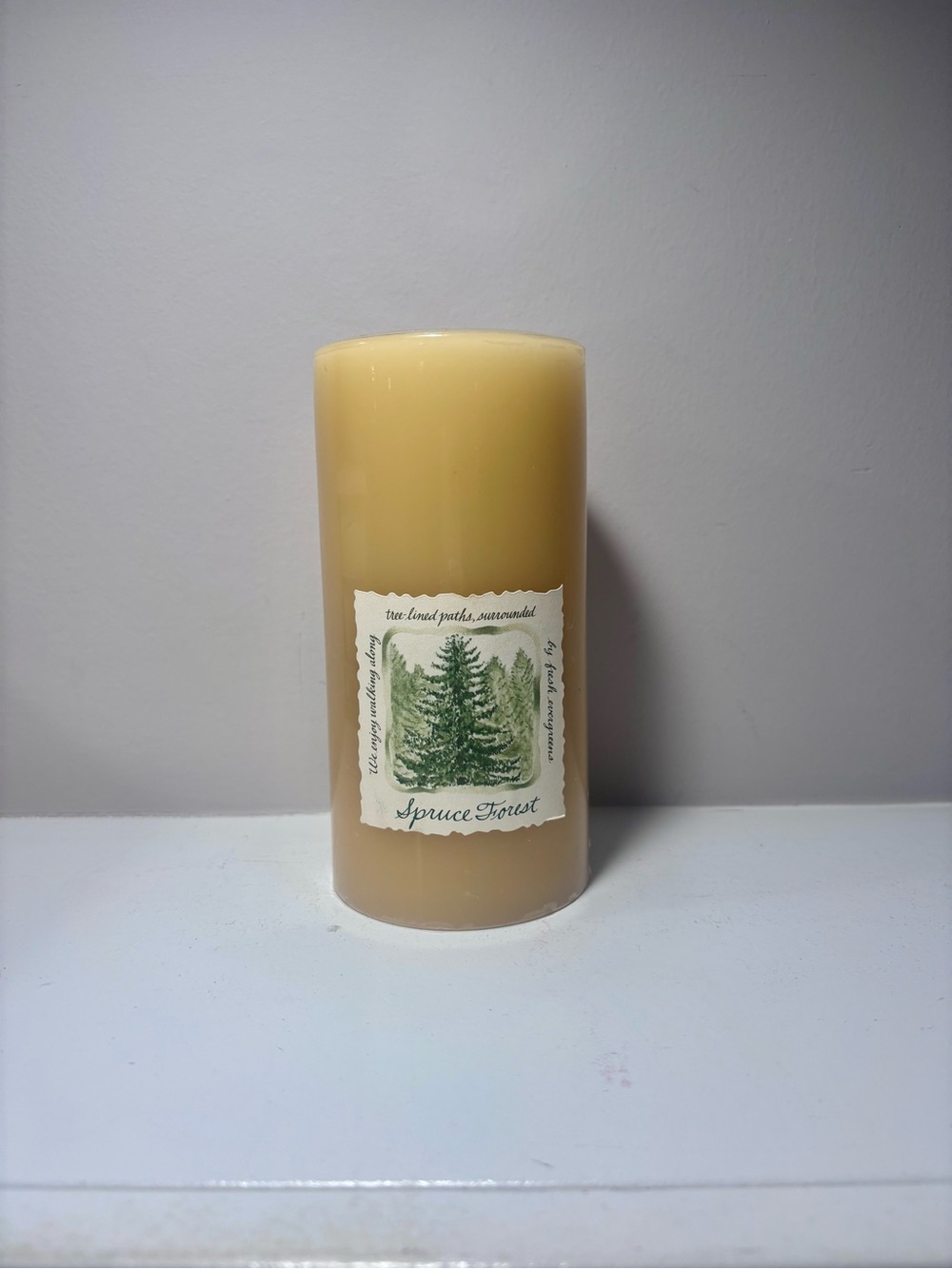 White Barn Bath and Body Works Spruce Forest Scented Pillar Candle 3x6 New - Picture 1 of 5